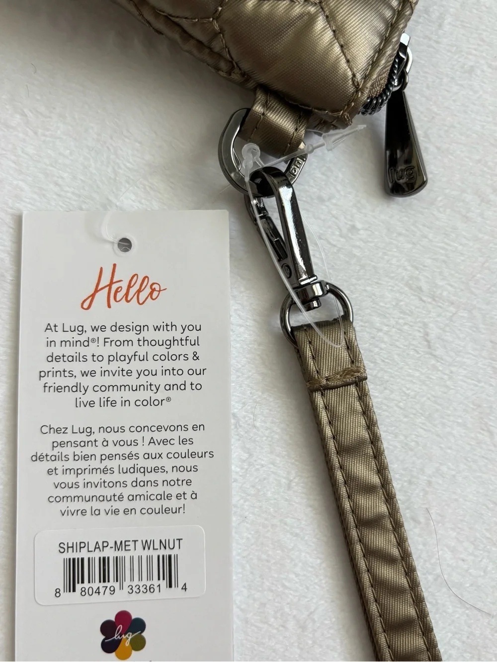 Lug Shiplap RFID Wristlet Pouch Metallic Walnut Boho Floral NWT